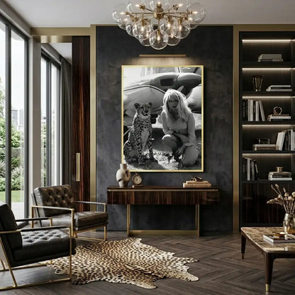 Brigitte Bardot with Cheetah - Fine Art