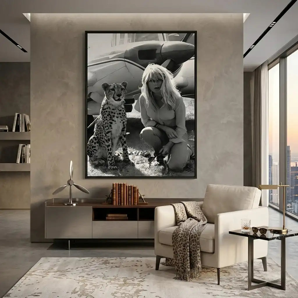 2Brigitte Bardot with Cheetah - Fine Art