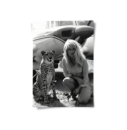 Brigitte Bardot with Cheetah - Poster