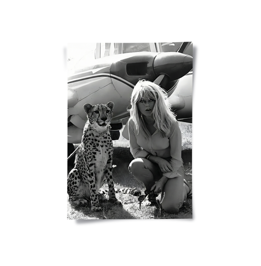 Brigitte Bardot with Cheetah - Poster