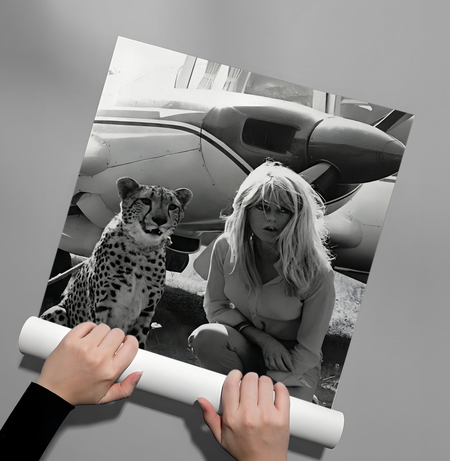 2Brigitte Bardot with Cheetah - Poster