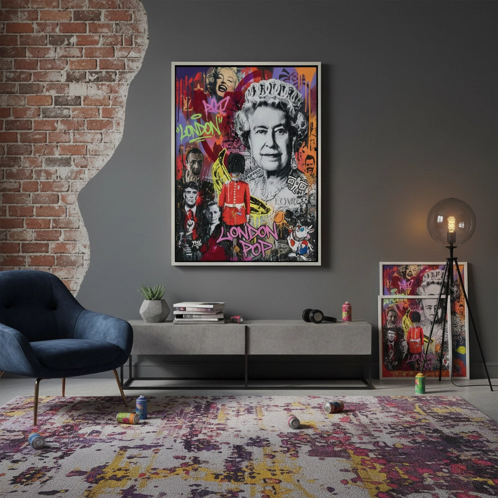 2British Icons Graffiti - Canvas