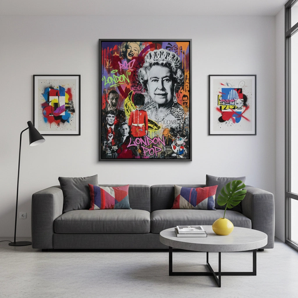 2British Icons Graffiti - Canvas