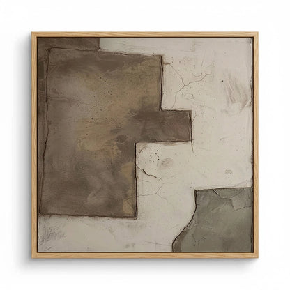 Large 3D 'Broken Plaster' wall art featuring raw hand-sculpted fragments and deep mineral fissures in a matte bone white, a sophisticated focal point for a luxury Dubai lof