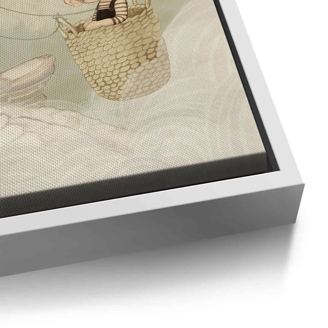 2Bunny in Basket Flying - Canvas