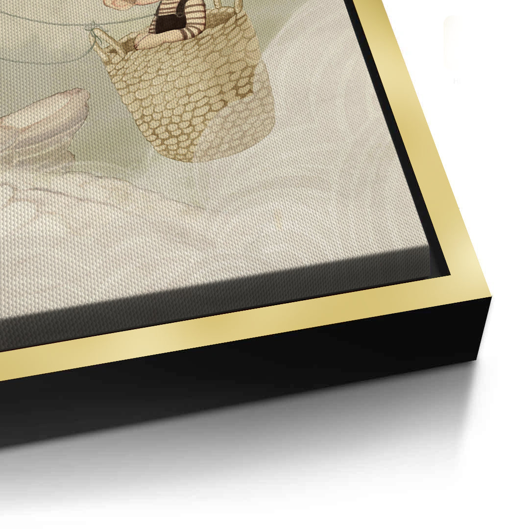 2Bunny in Basket Flying - Canvas