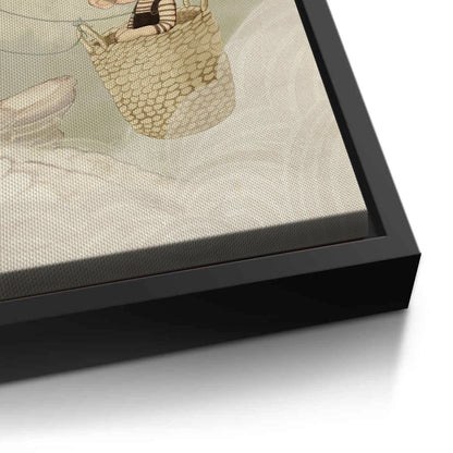 Bunny in Basket Flying - Canvas