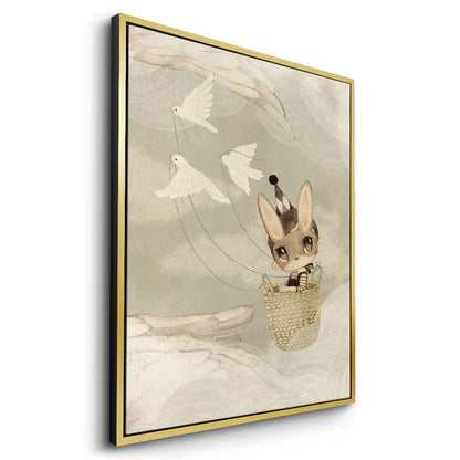 Bunny in Basket Flying - Canvas