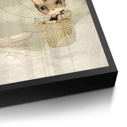 Bunny in Basket Flying - Fine Art