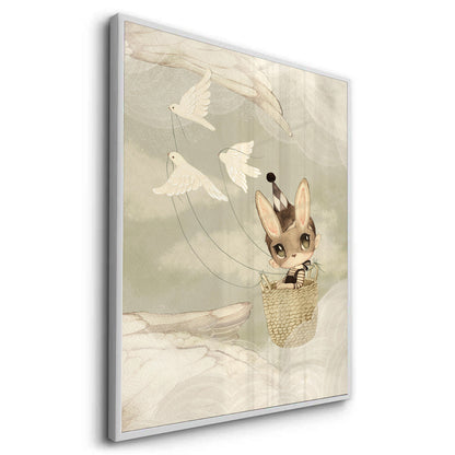 Bunny in Basket Flying - Fine Art