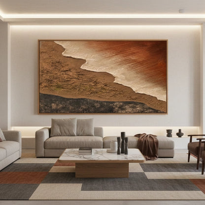 Burnt Orange Seascape Painting #TBOS330