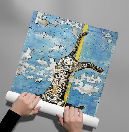 Calligraphy Leopard - Poster