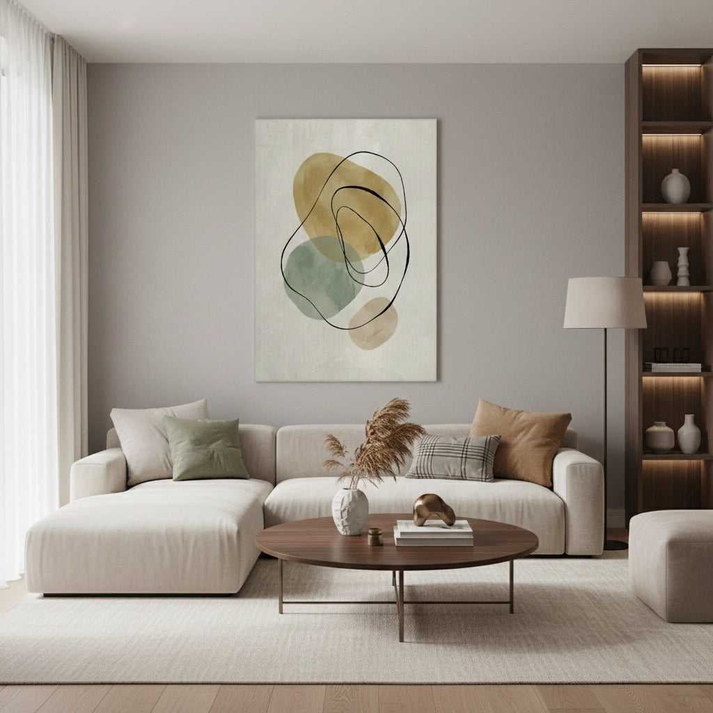 2Calming Neutral Abstract - Canvas