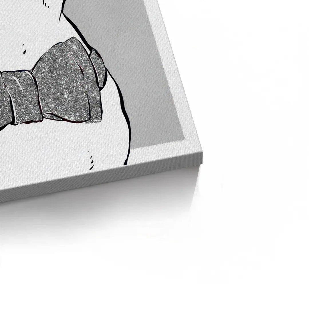 2Close-up of canvas texture on French Bulldog art print edge