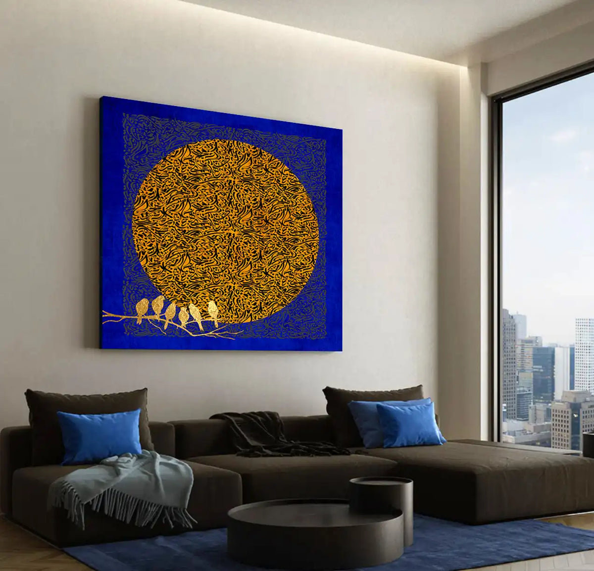 Moon and Flock - Canvas - Jasmineart.ae