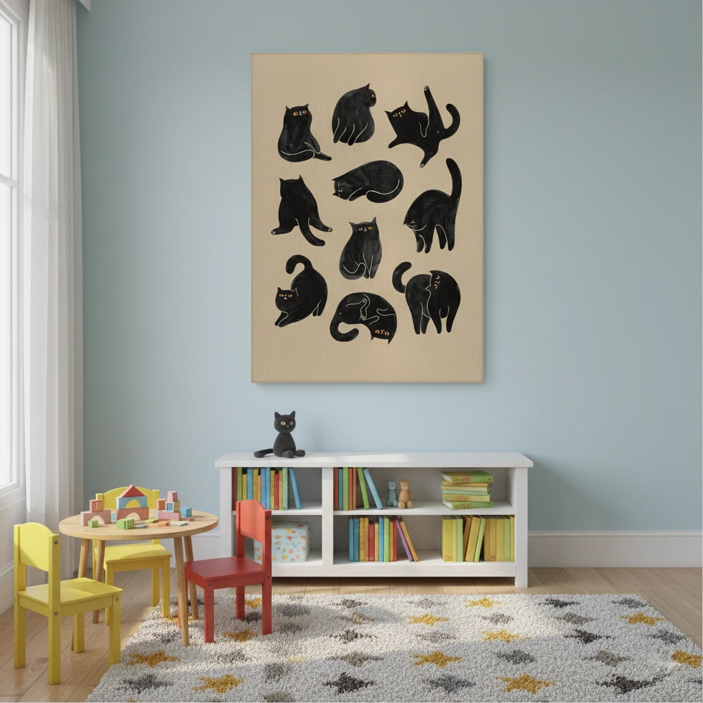 Cats in Poses - Canvas - Jasmineart.ae