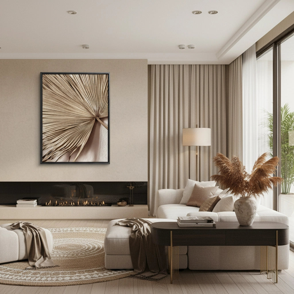 2Champagne Tropical Leaf - Canvas