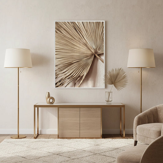 Champagne Tropical Leaf - Fine Art