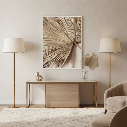 Champagne Tropical Leaf - Fine Art