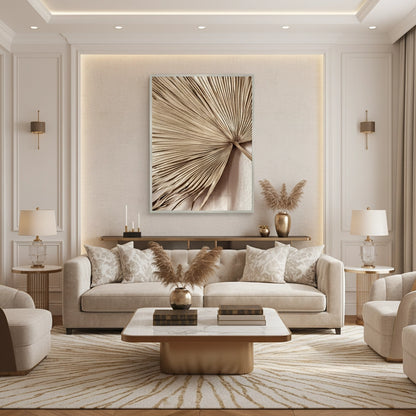 Champagne Tropical Leaf - Fine Art