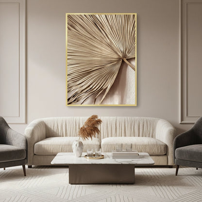 Champagne Tropical Leaf - Fine Art