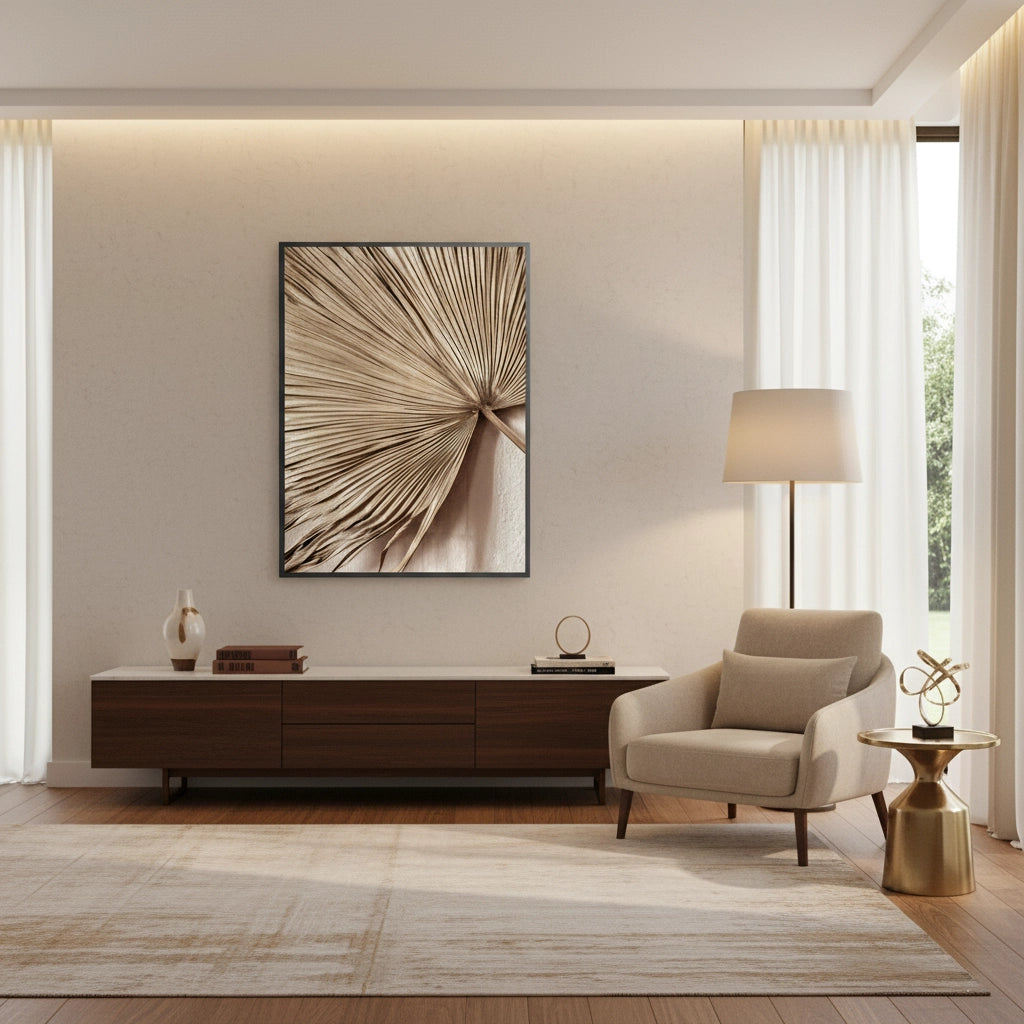 2Champagne Tropical Leaf - Fine Art