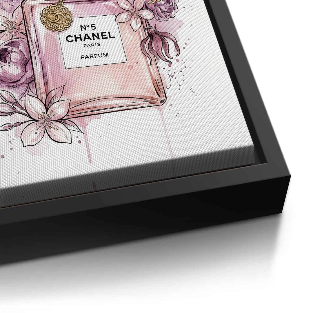 2Chanel No 5 Perfume Bottle Floral - Canvas