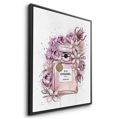 Chanel No 5 Perfume Bottle Floral - Canvas