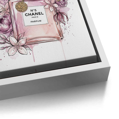 Chanel No 5 Perfume Bottle Floral - Canvas