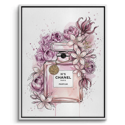 Chanel No 5 Perfume Bottle Floral - Canvas