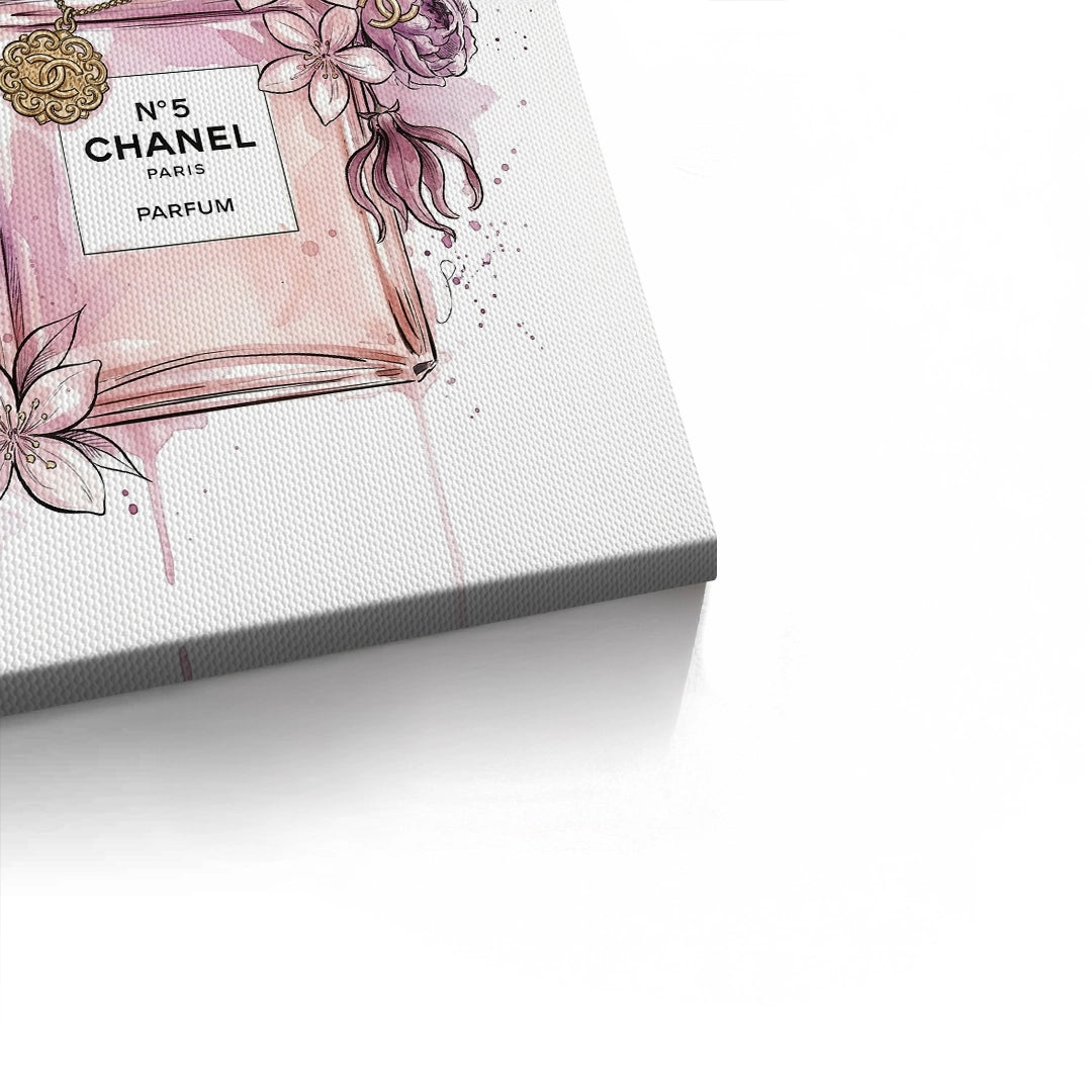 2Chanel No 5 Perfume Bottle Floral - Canvas