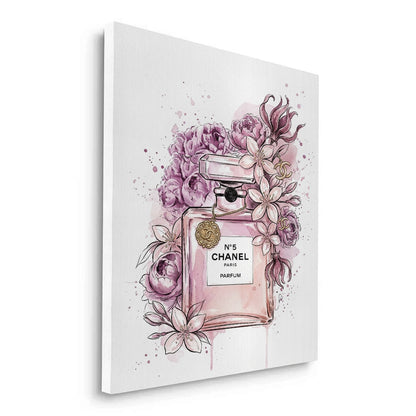 Chanel No 5 Perfume Bottle Floral - Canvas