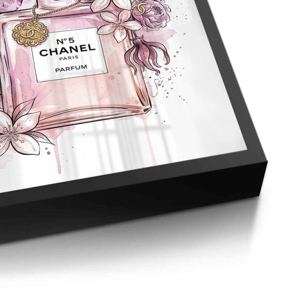 Chanel No 5 Perfume Bottle Floral - Fine Art