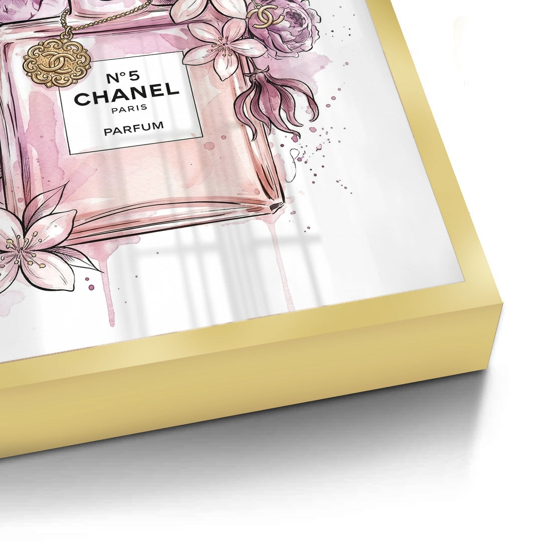 2Chanel No 5 Perfume Bottle Floral - Fine Art