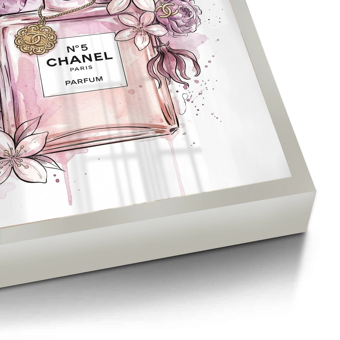 2Chanel No 5 Perfume Bottle Floral - Fine Art