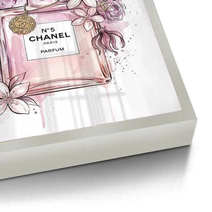 Chanel No 5 Perfume Bottle Floral - Fine Art