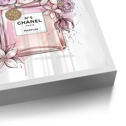 Chanel No 5 Perfume Bottle Floral - Fine Art