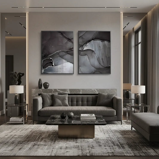 Charcoal Fluid Set of 2 - Fine Art