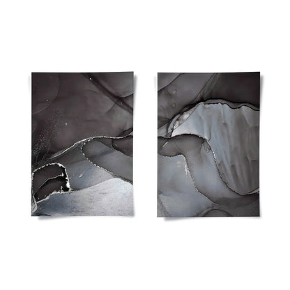 Charcoal Fluid Set of 2 - Poster