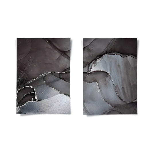 Charcoal Fluid Set of 2 - Poster