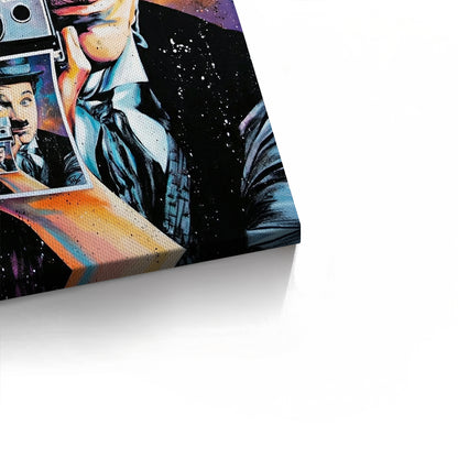Charlie Chaplin Cosmic Pop Art - Canvas