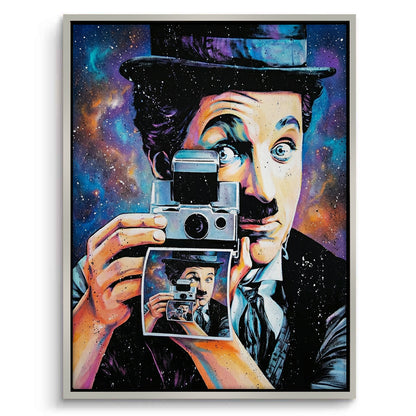 Charlie Chaplin Cosmic Pop Art - Canvas