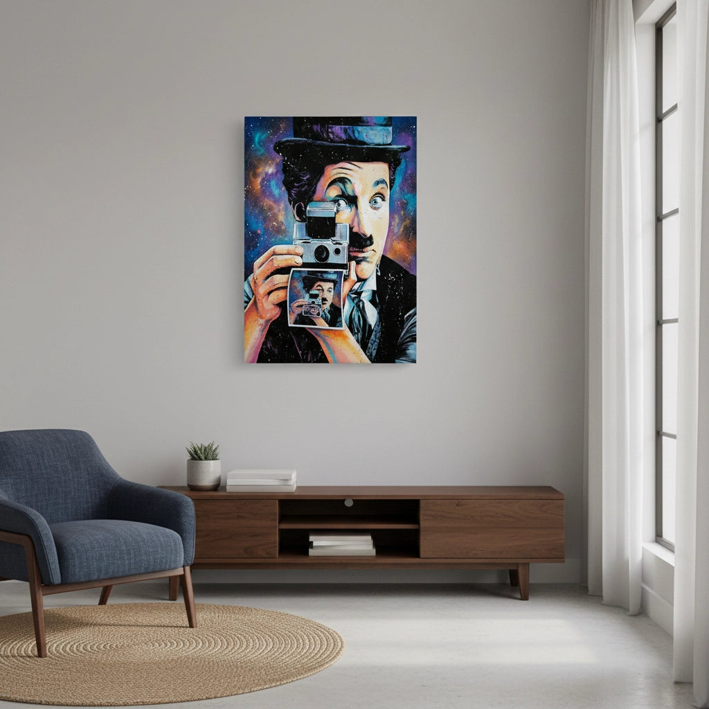 Charlie Chaplin Cosmic Pop Art - Canvas
