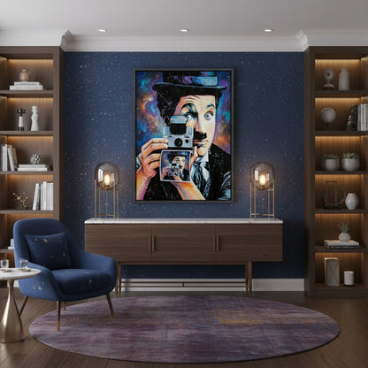 Charlie Chaplin Cosmic Pop Art - Canvas