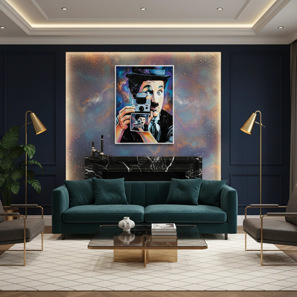 Charlie Chaplin Cosmic Pop Art - Fine Art