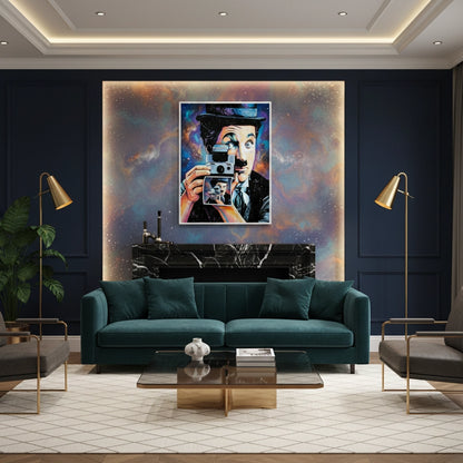 Charlie Chaplin Cosmic Pop Art - Fine Art