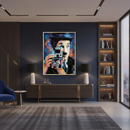 Charlie Chaplin Cosmic Pop Art - Fine Art