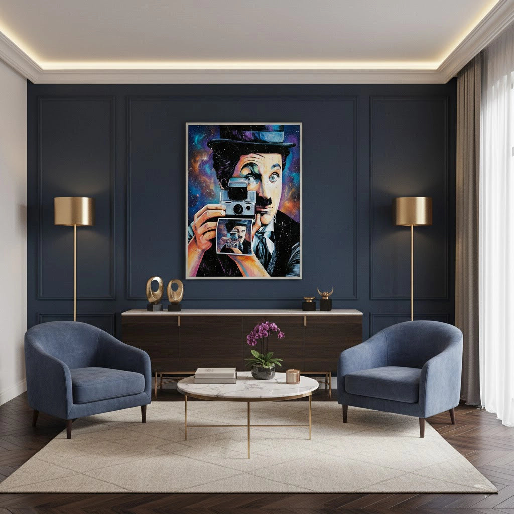 2Charlie Chaplin Cosmic Pop Art - Fine Art