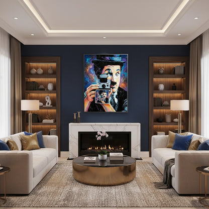 Charlie Chaplin Cosmic Pop Art - Fine Art