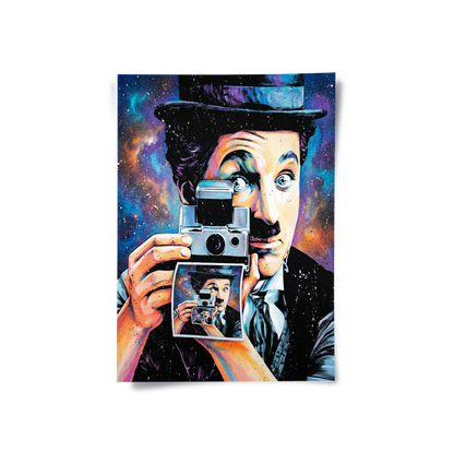 Charlie Chaplin Cosmic Pop Art - Poster